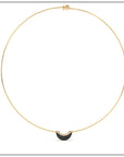 Luna Mini Wire Necklace - Onyx with Diamond Pave Detail