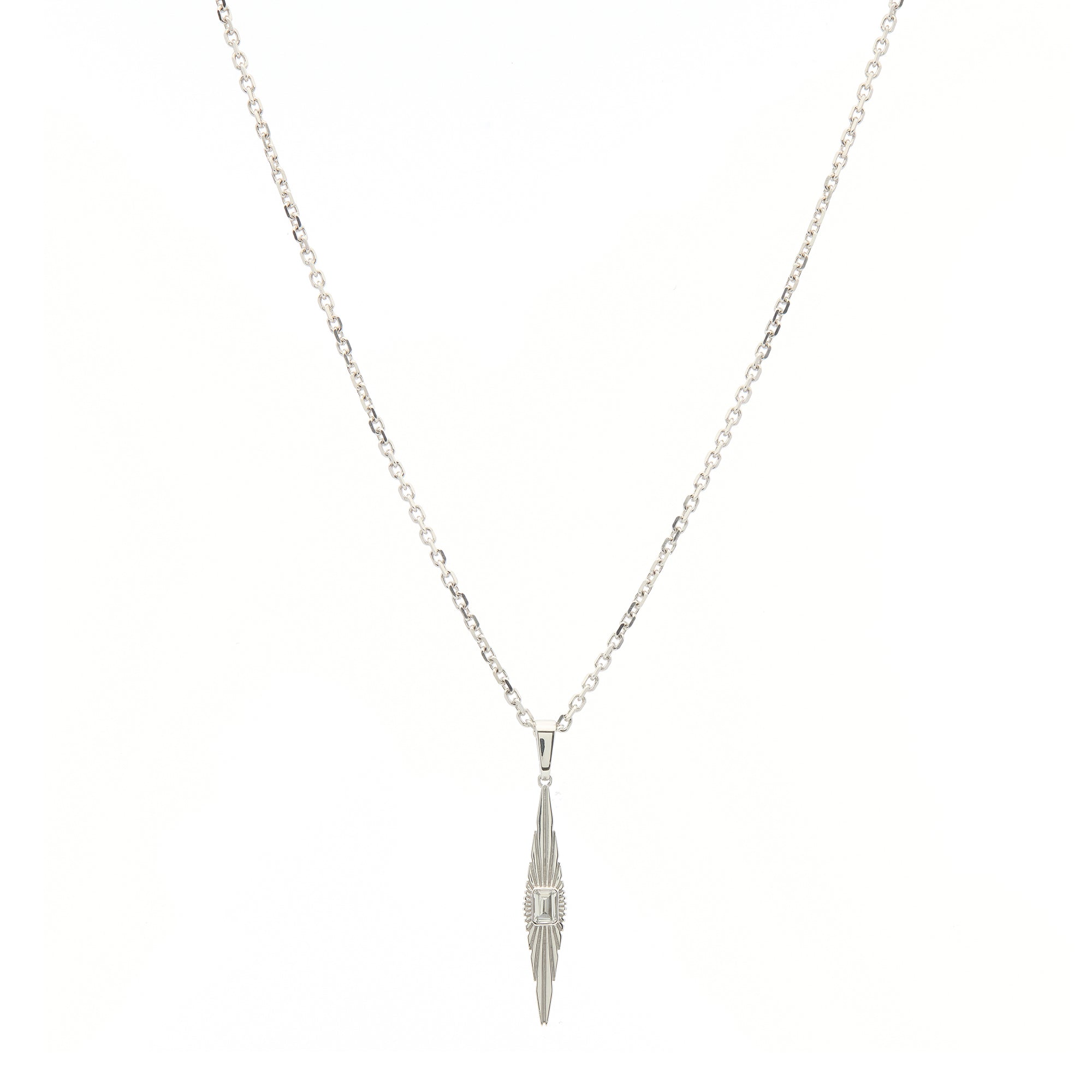 Ray Of Light Large Drop Pendent Silver