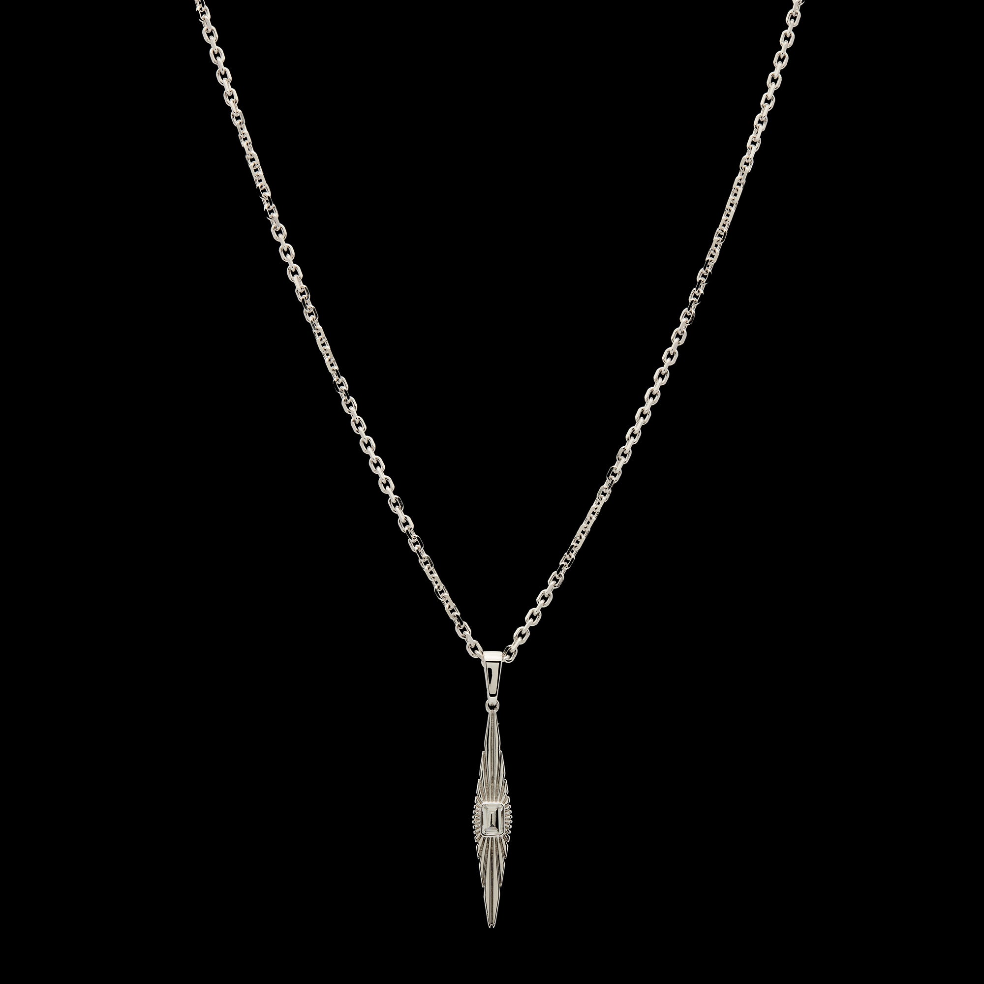 Ray Of Light Large Drop Pendent Silver