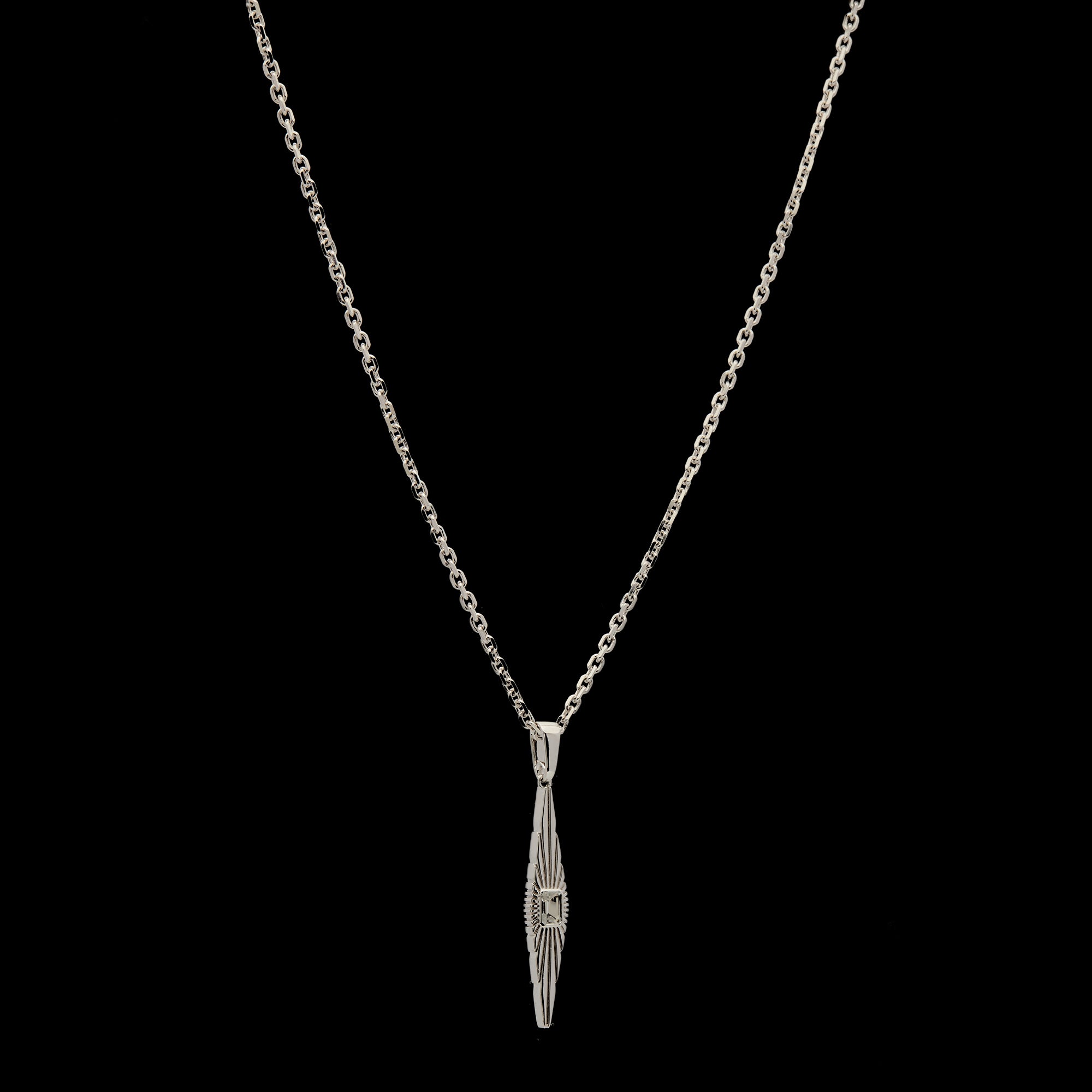 Ray Of Light Large Drop Pendent Silver