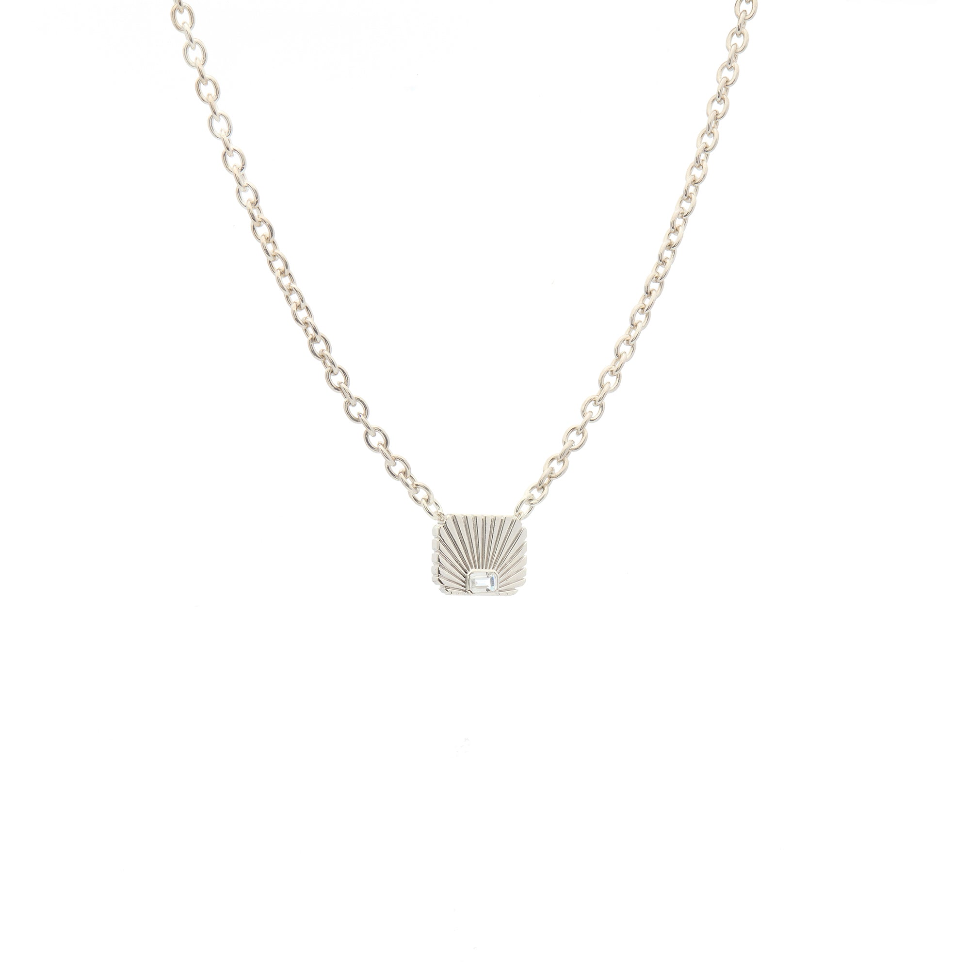 Ray of Light Solitaire Necklace Silver