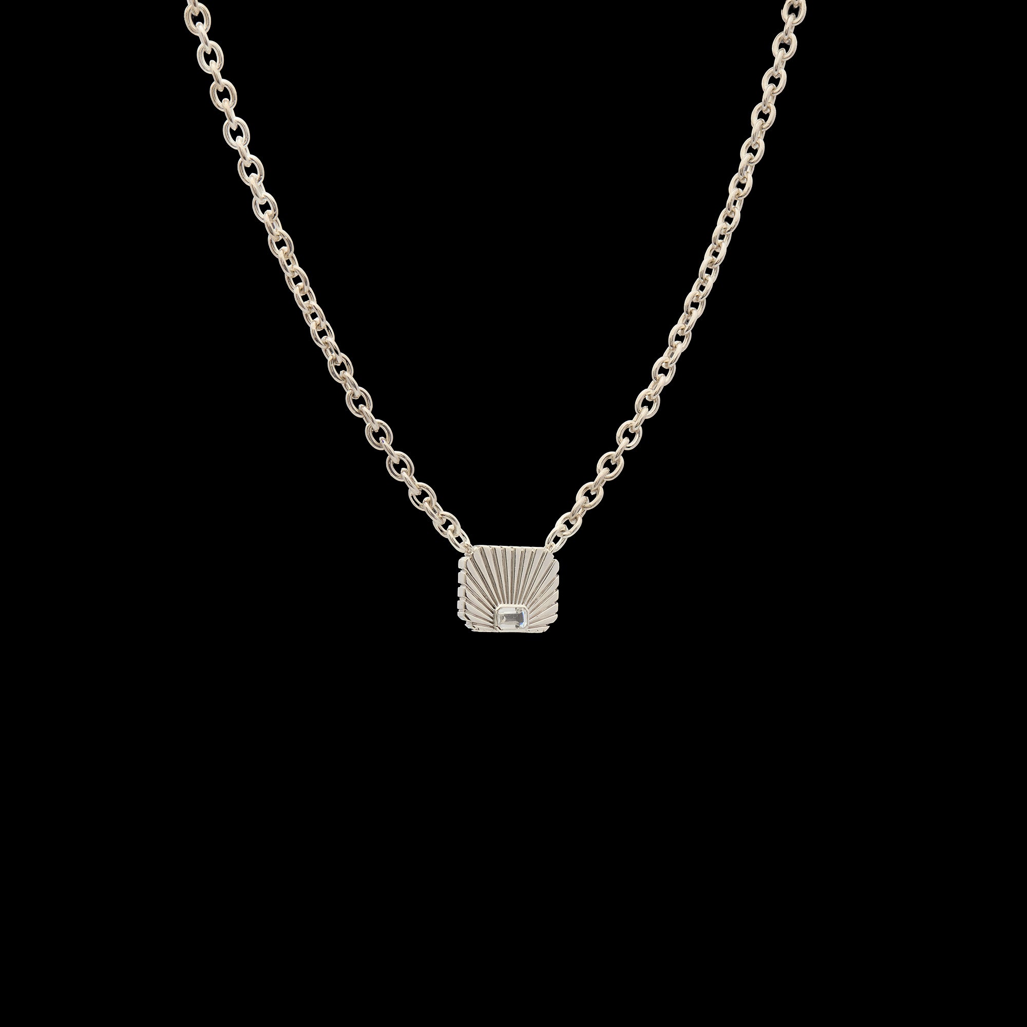 Ray of Light Solitaire Necklace Silver