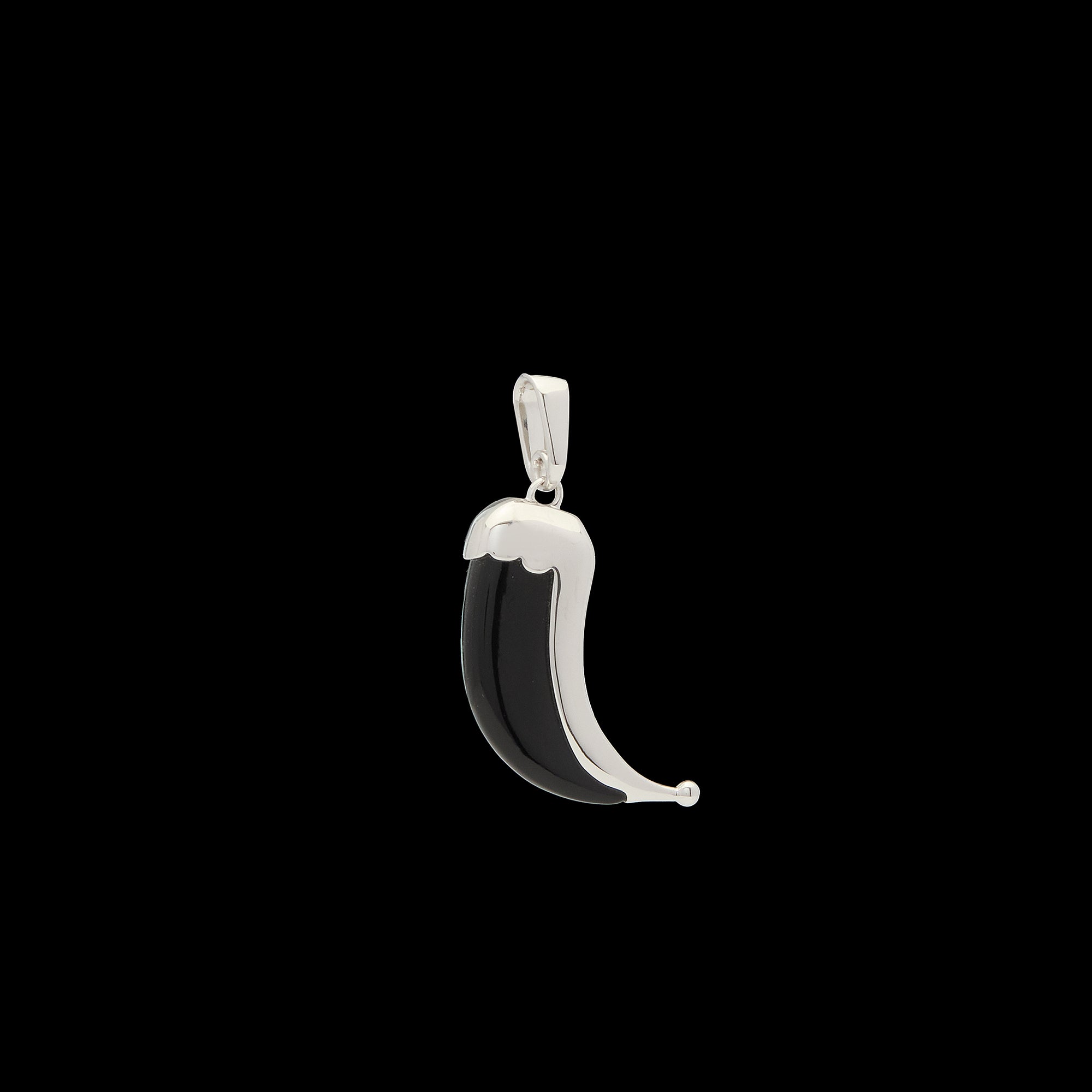 Wyld Dorian Horn - Silver &amp; Black Onyx