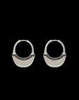 Luna Large Hoops - Silver with Black Diamond Detail