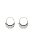 Luna Large Hoops - Silver with Black Diamond Detail