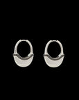 Luna Large Hoops - Silver with Black Diamond Detail