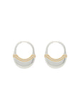 Luna Medium Hoops - Silver/Gold with Diamond Detail