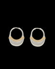 Luna Medium Hoops - Silver/Gold with Diamond Detail