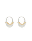 Luna Medium Hoops - Silver/Gold with Diamond Detail