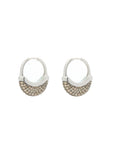 Luna Medium Hoops - Silver with Brown Diamond Pave