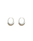 Luna Small Hoops - Silver with Brown  Diamond Pave