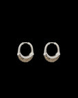 Luna Small Hoops - Silver with Brown  Diamond Pave