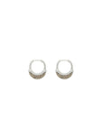 Luna X-Small Hoops - Silver with Brown Diamond Pave