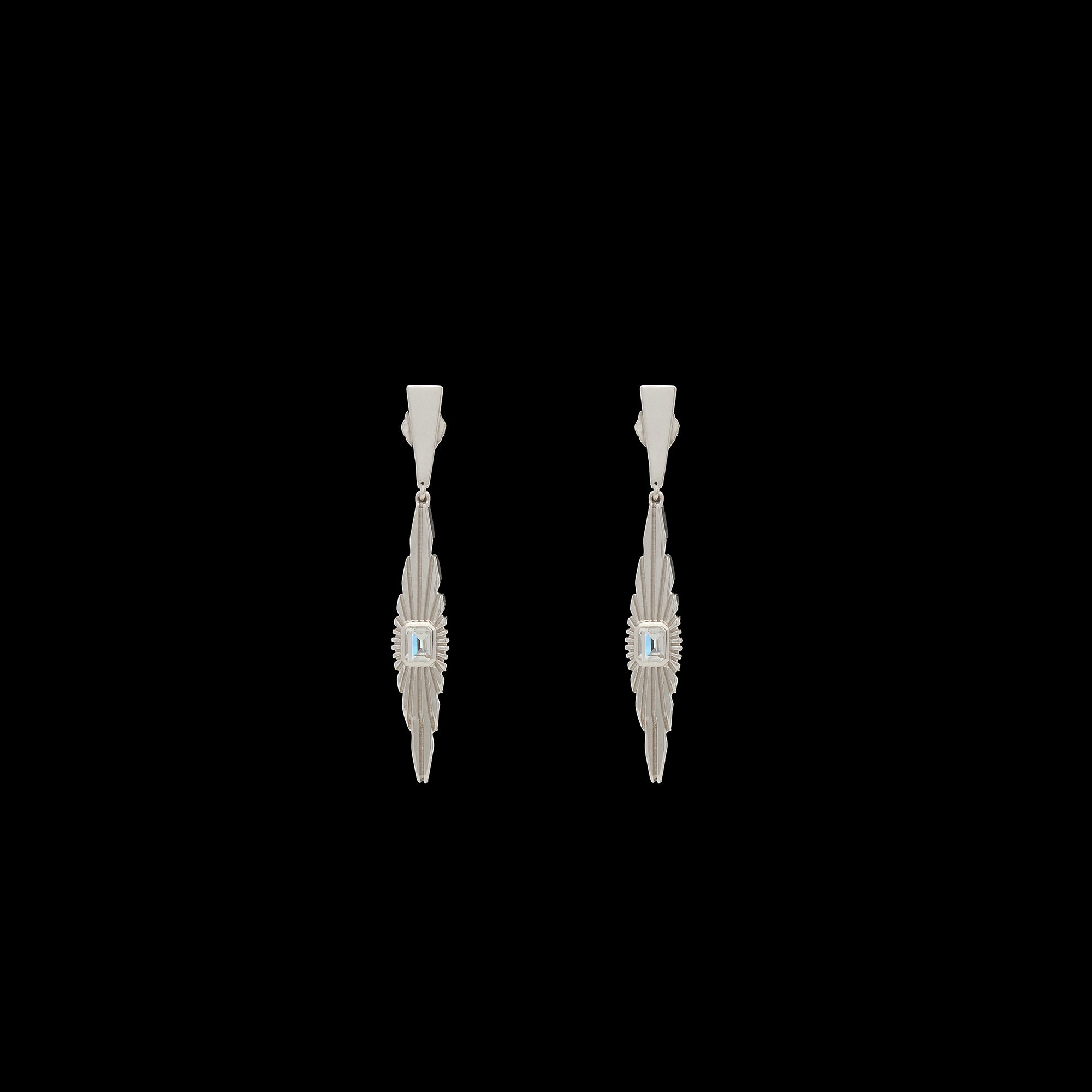 Ray Of Light Medium Drop Earrings Silver