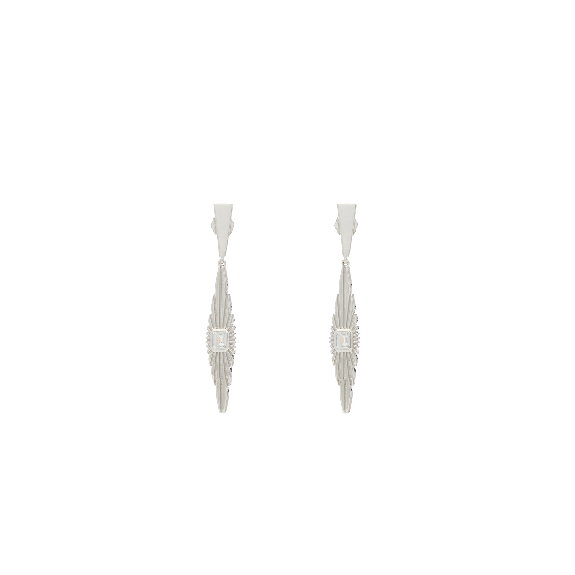 Ray Of Light Medium Drop Earrings Silver