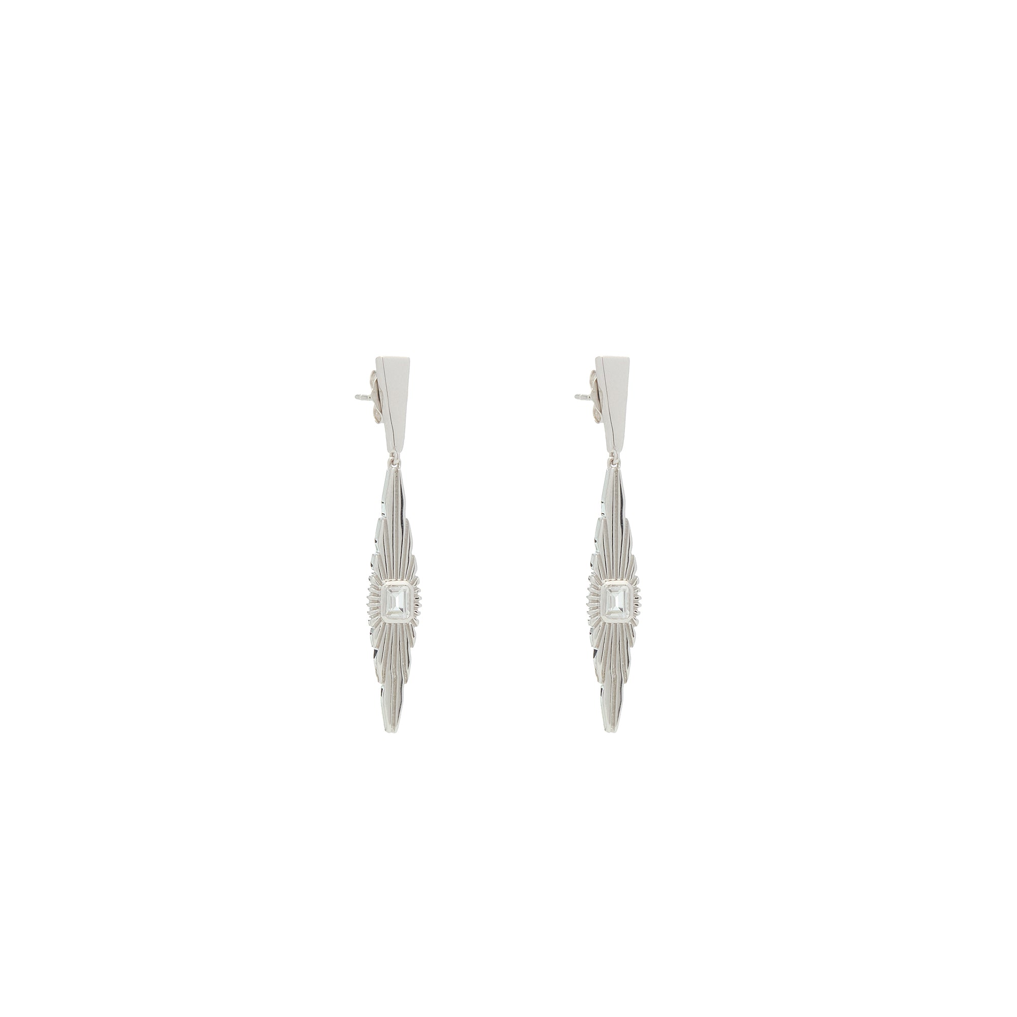 Ray Of Light Medium Drop Earrings Silver