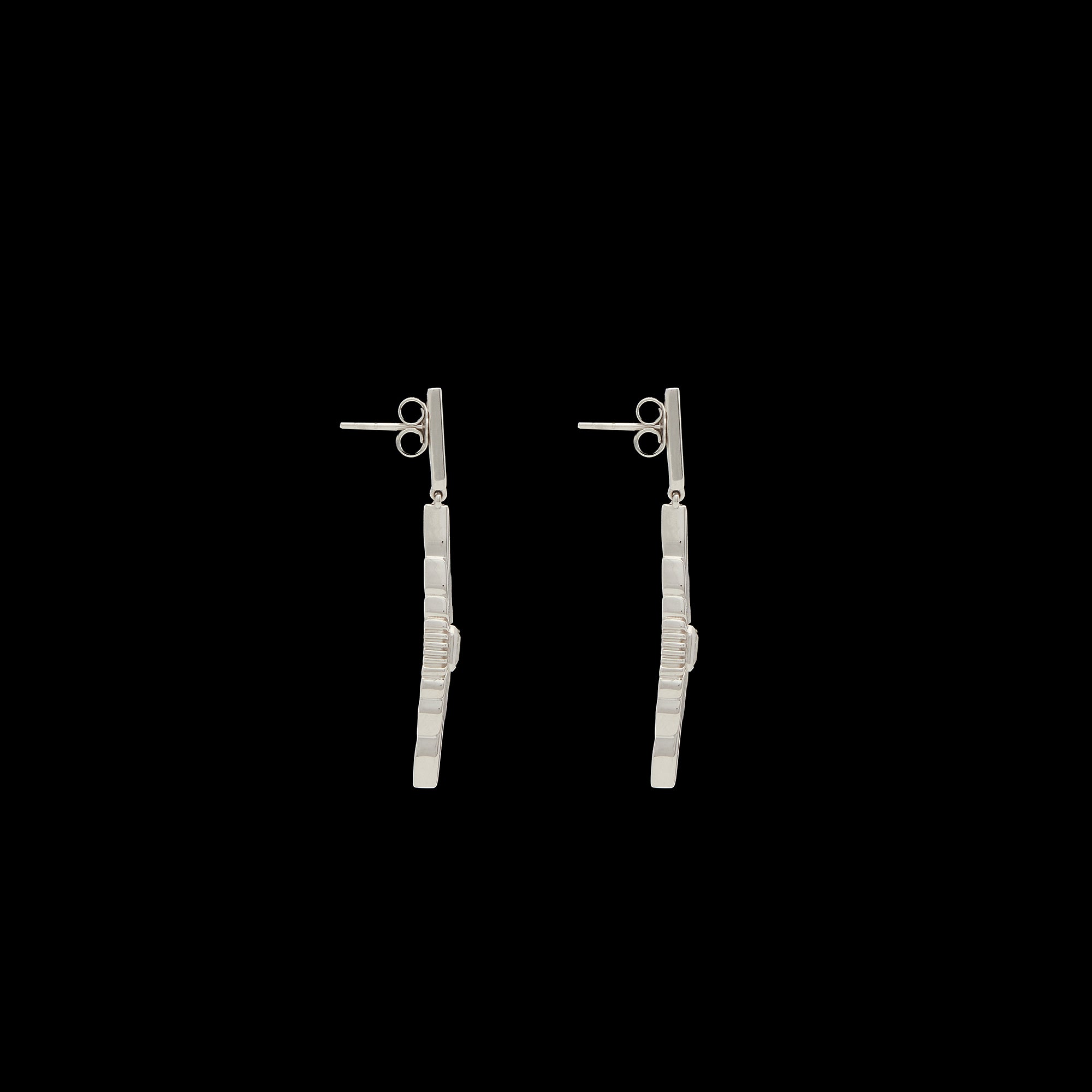 Ray Of Light Medium Drop Earrings Silver