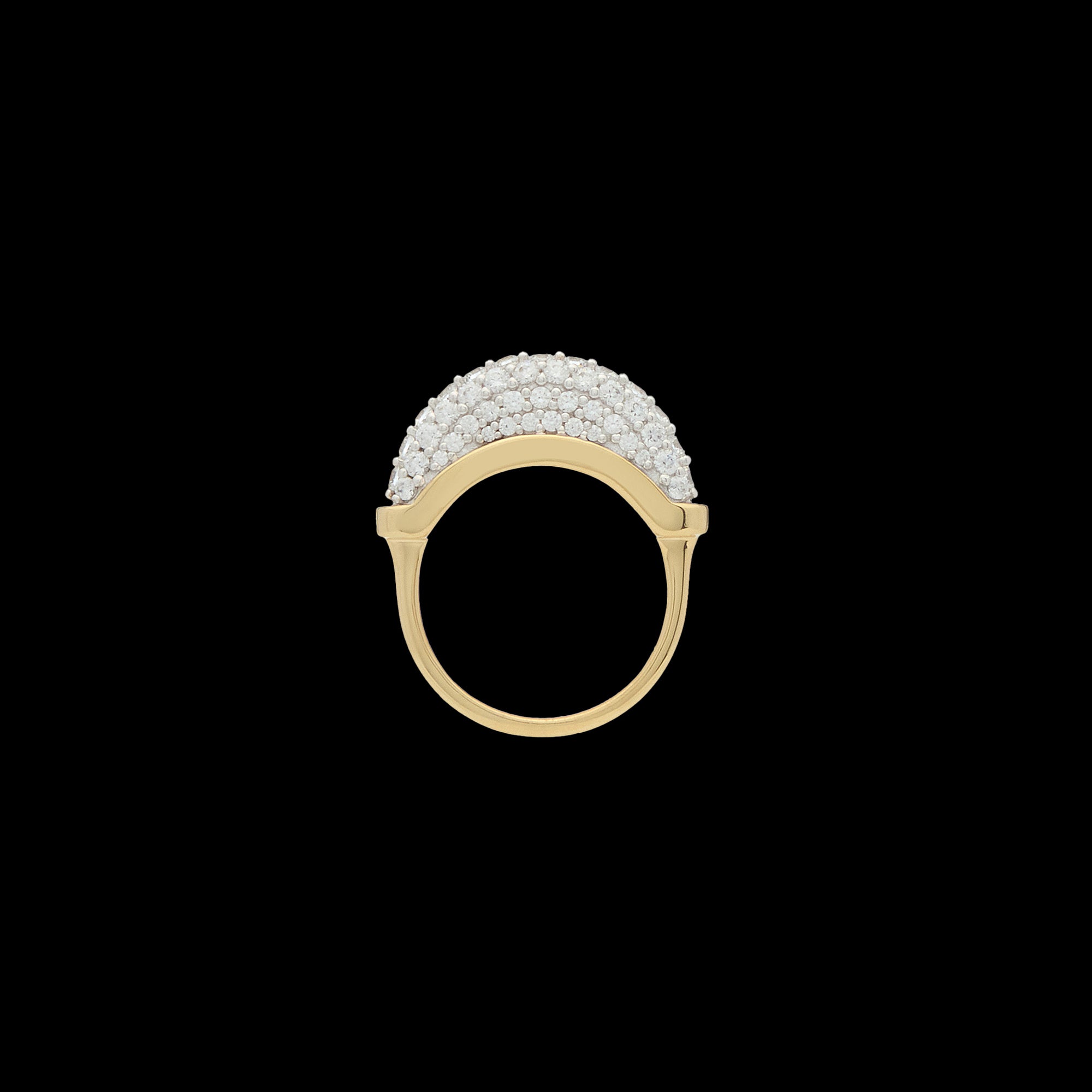 Luna Micro Ring - Gold White Diamond  Pave