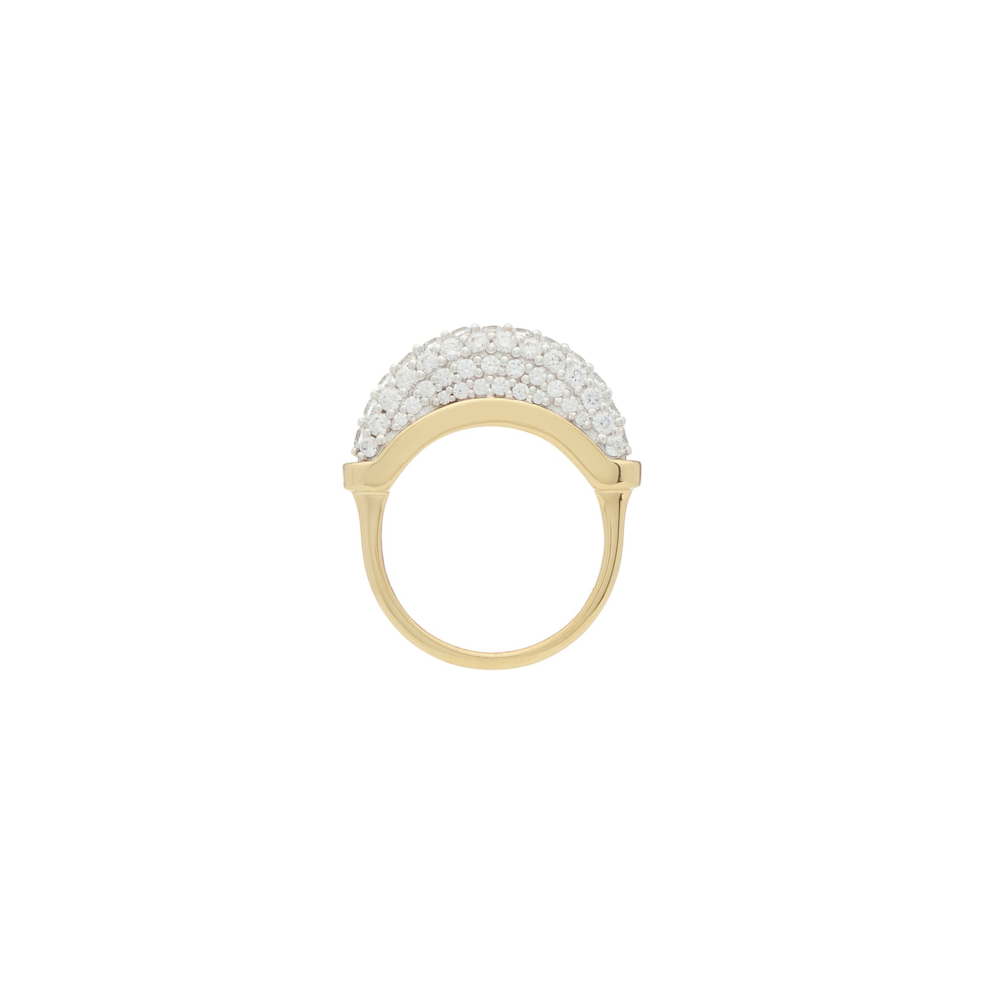 Luna Micro Ring - Gold White Diamond  Pave