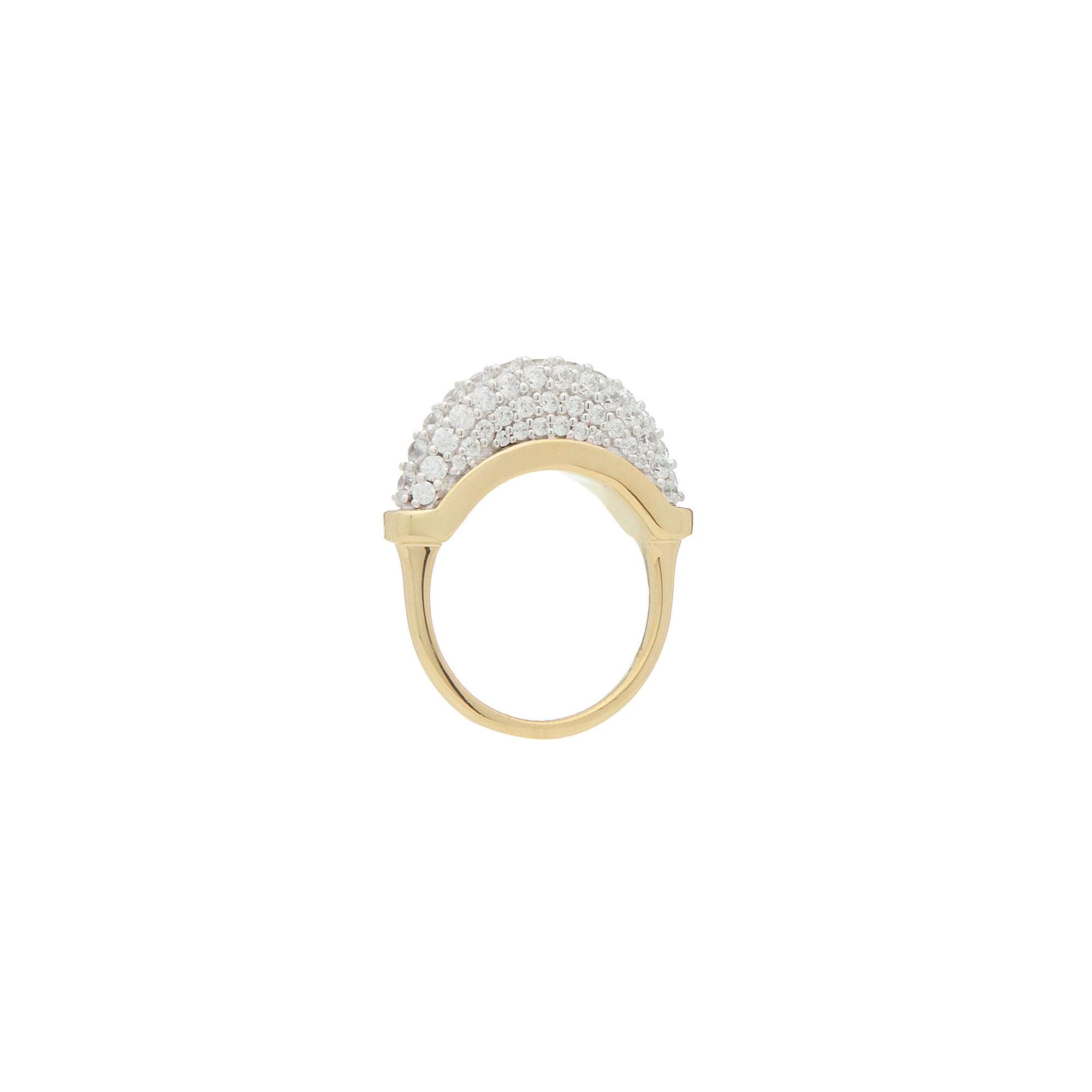 Luna Micro Ring - Gold White Diamond  Pave