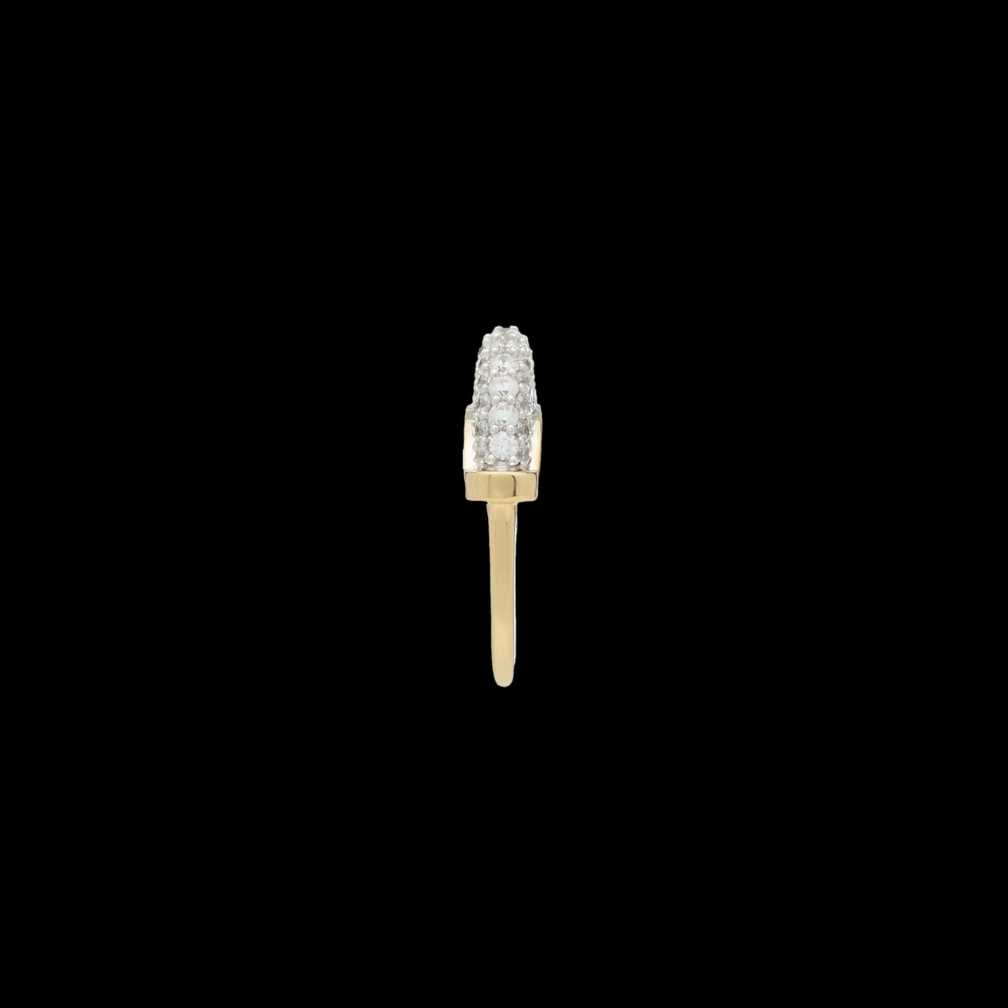 Luna Micro Ring - Gold White Diamond  Pave