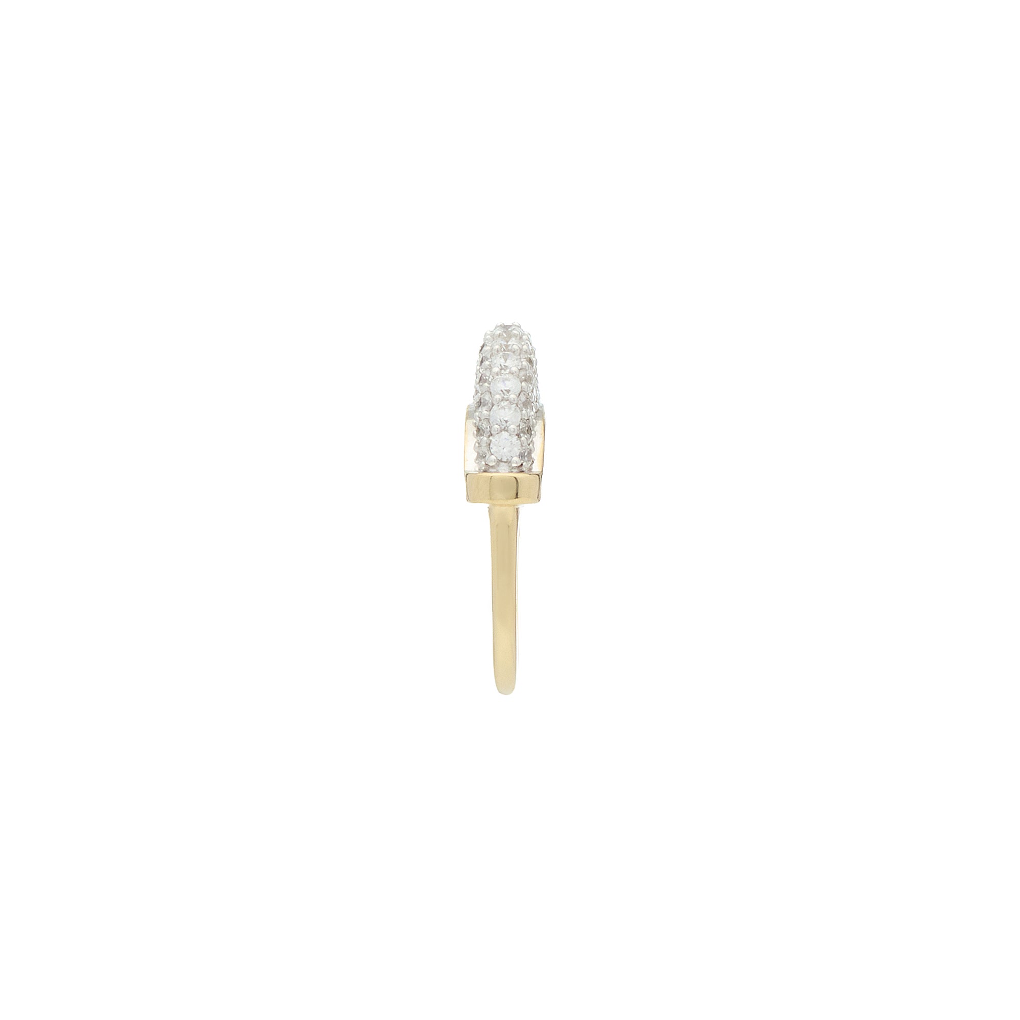 Luna Micro Ring - Gold White Diamond  Pave