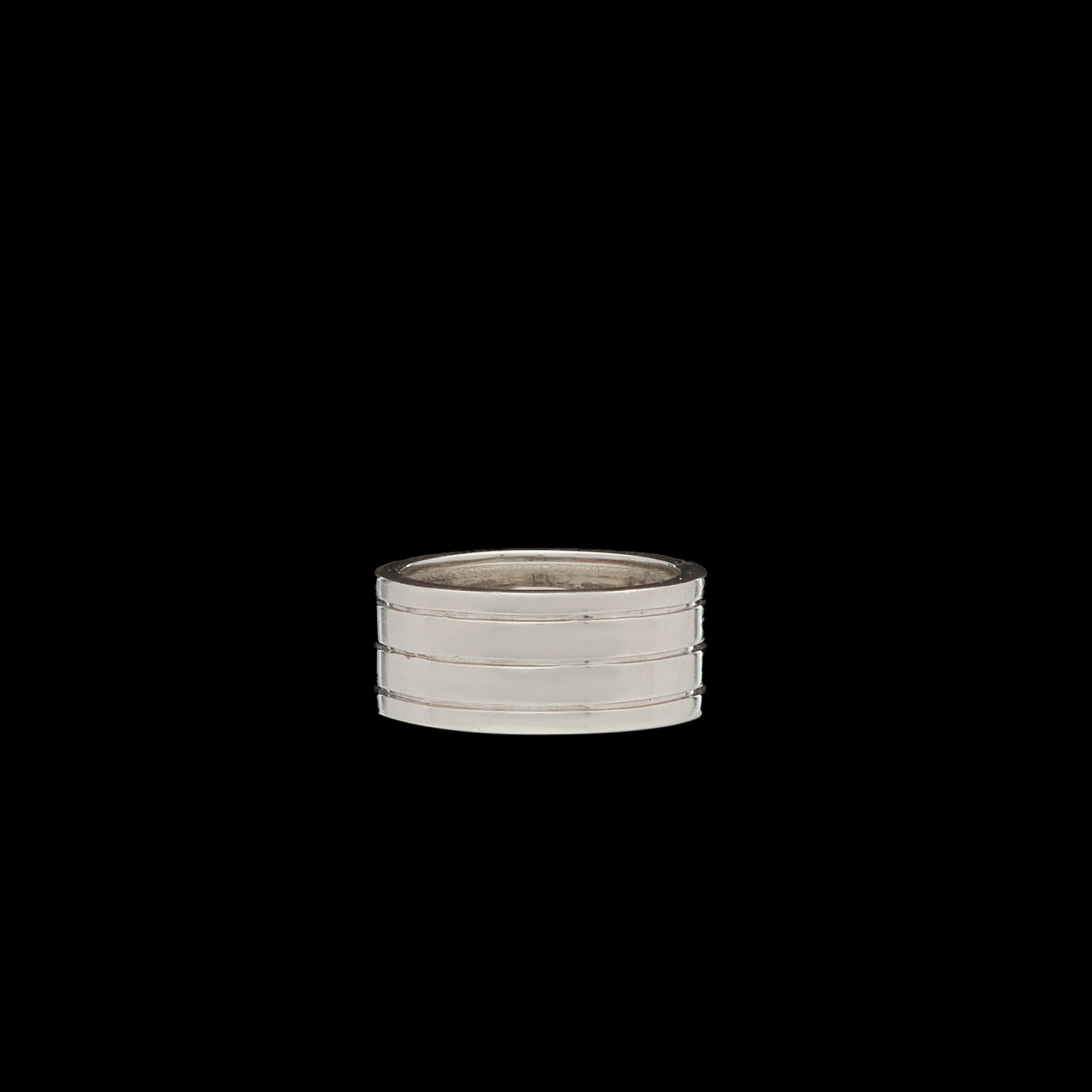Ray of Light Ring -Silver Cigar Band Medium