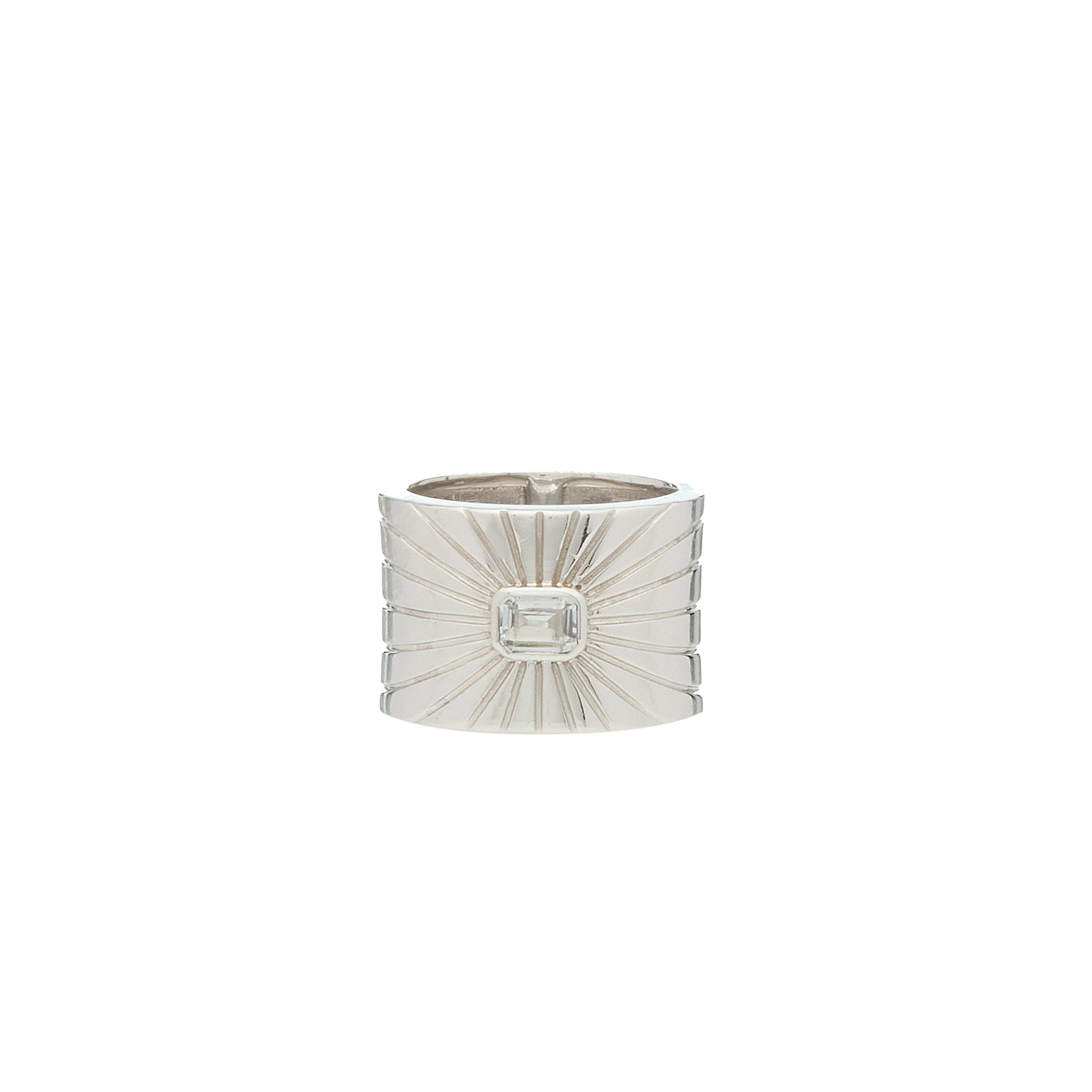 Ray of Light Ring -Silver Cigar Band Large