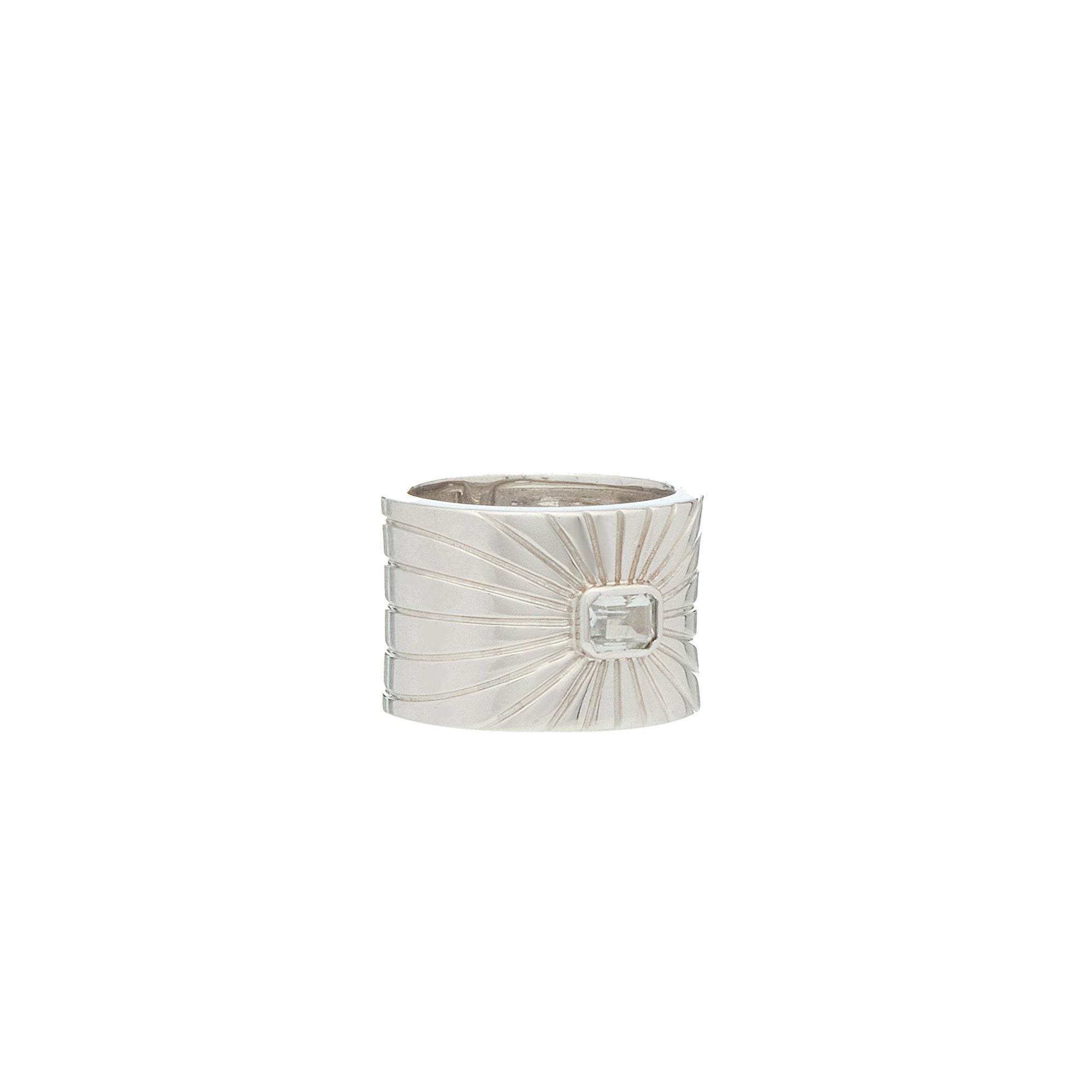 Ray of Light Ring -Silver Cigar Band Large