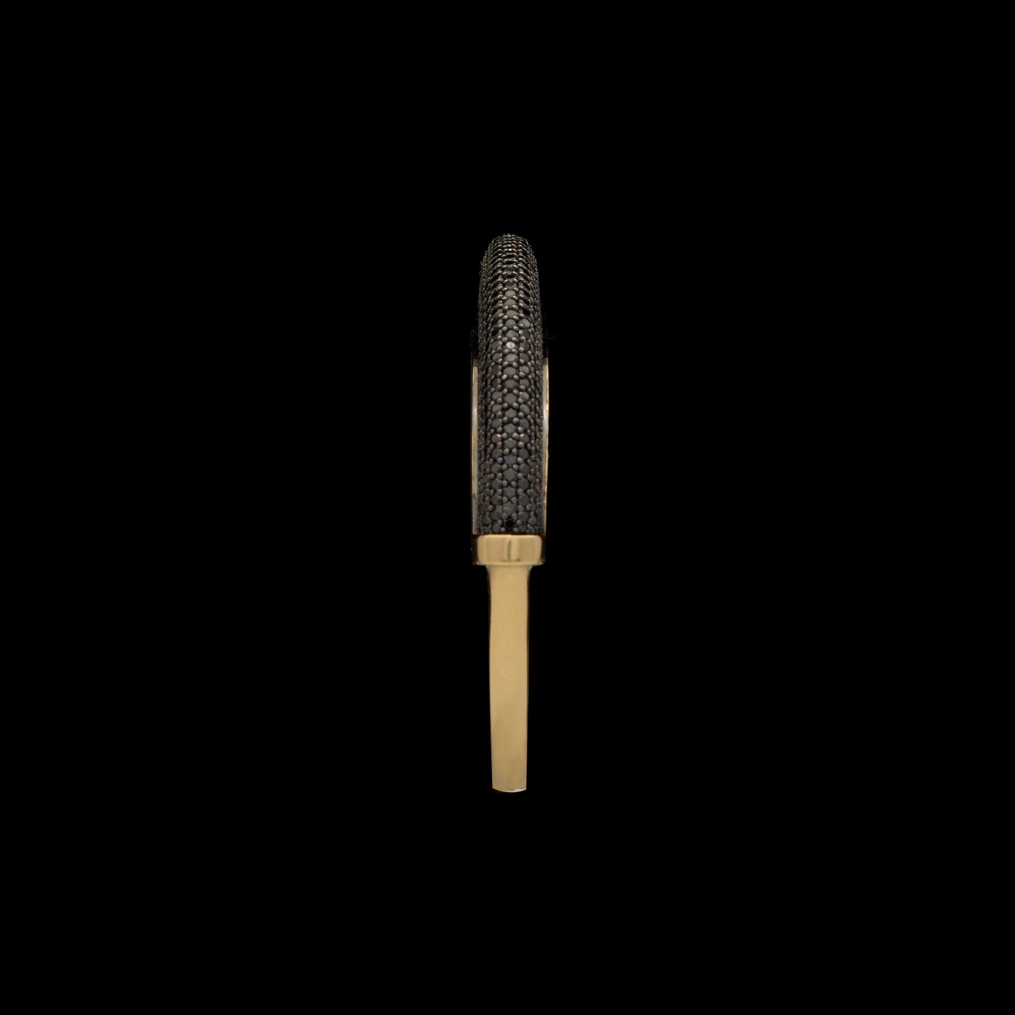Luna Cuff -Gold Black Diamond Pave
