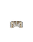 Doppia Luna Ring - Silver/Gold White Diamond Pave