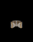 Doppia Luna Ring - Silver/Gold White Diamond Pave