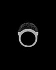 Luna Mini Ring - Silver with Black Diamond Pave