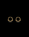 Luna X-Small Hoops - Gold with Black Diamond Pave