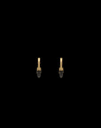 Luna X-Small Hoops - Gold with Black Diamond Pave