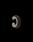 Luna Earcuff - Silver with Black Diamond Pave