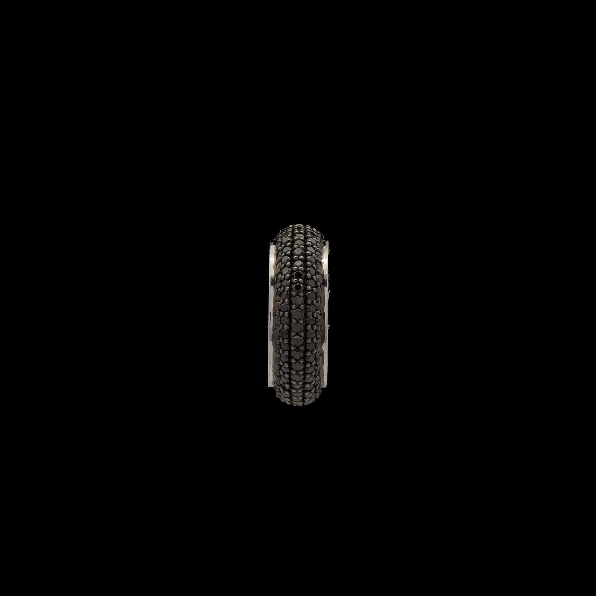 Luna Earcuff - Silver with Black Diamond Pave