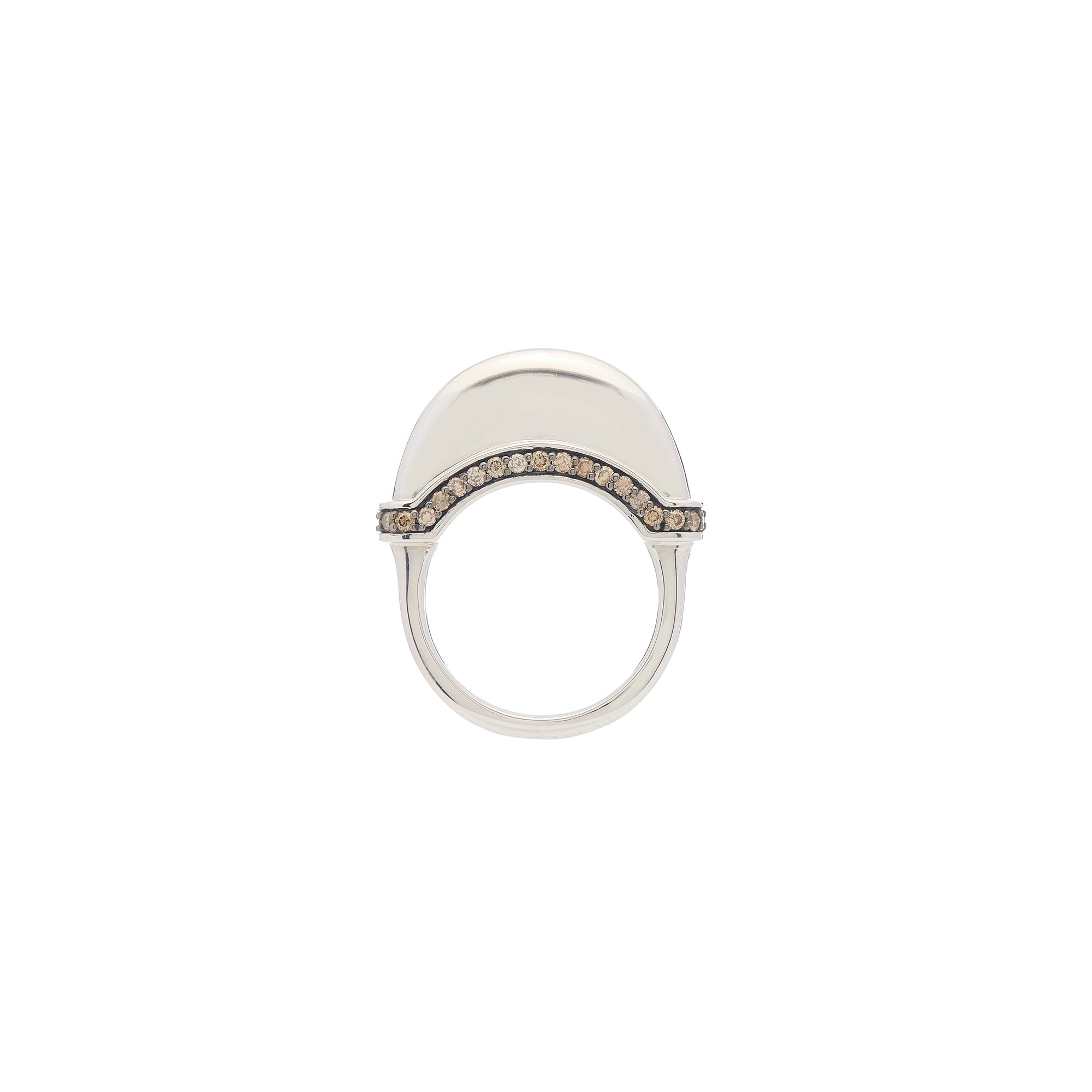 Luna Ring - Silver with Brown Diamond Detail