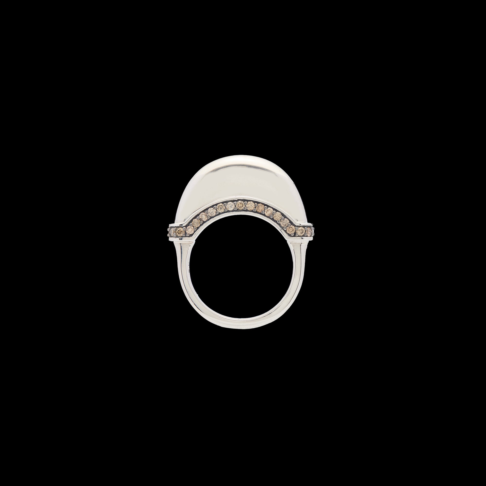 Luna Ring - Silver with Brown Diamond Detail