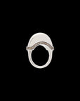 Luna Ring - Silver with Brown Diamond Detail