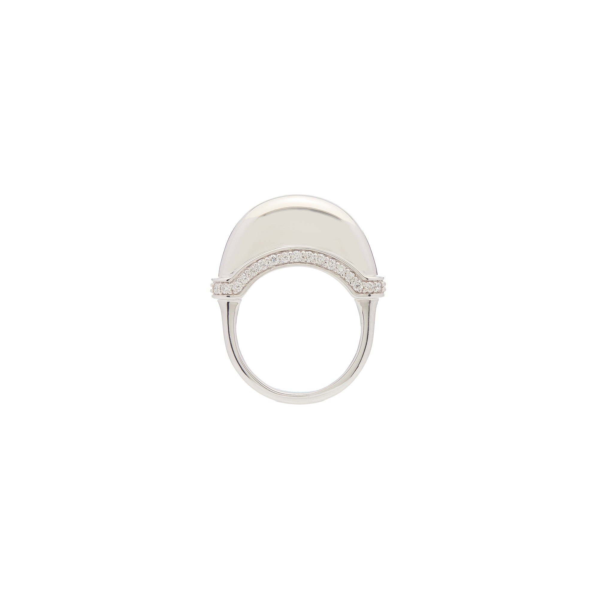 Luna Ring - Silver with White Diamond Detail