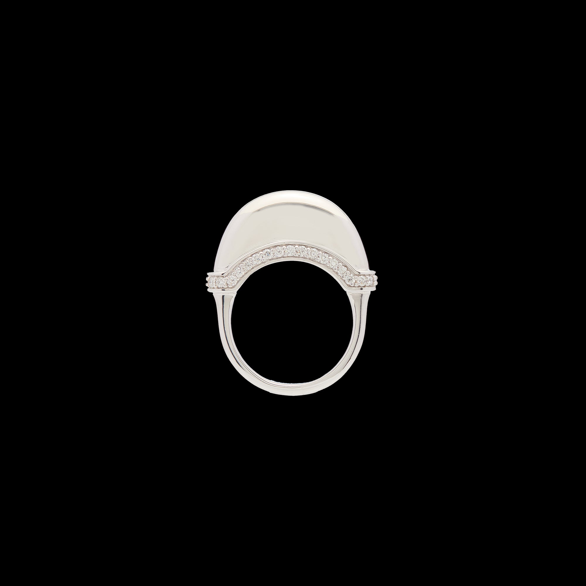 Luna Ring - Silver with White Diamond Detail