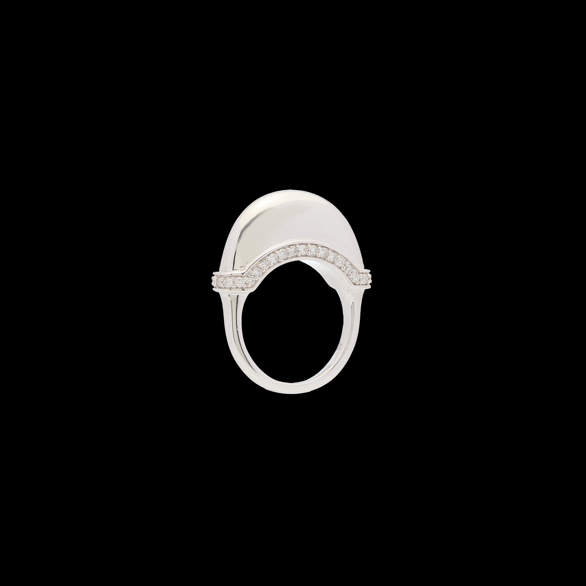 Luna Ring - Silver with White Diamond Detail