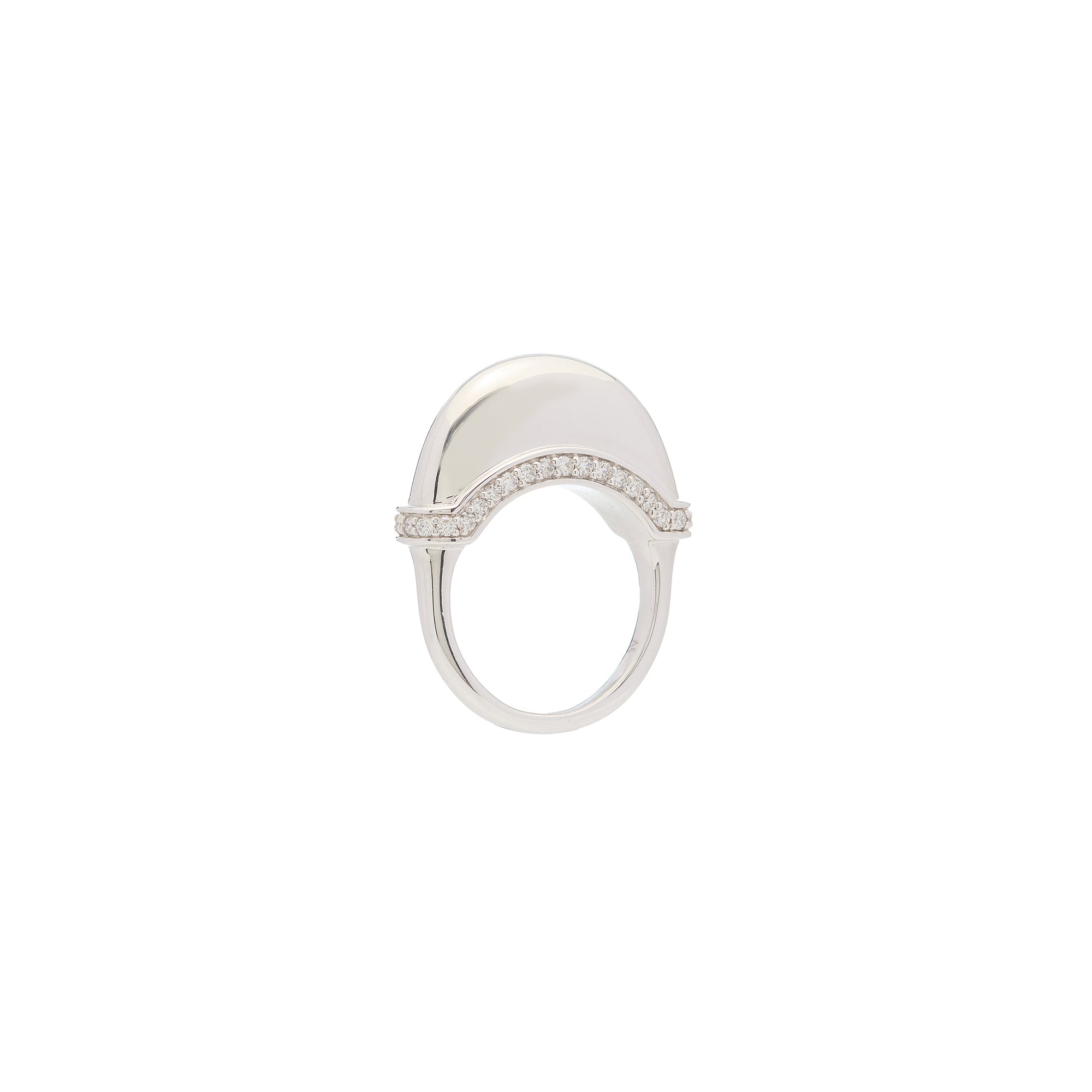 Luna Ring - Silver with White Diamond Detail