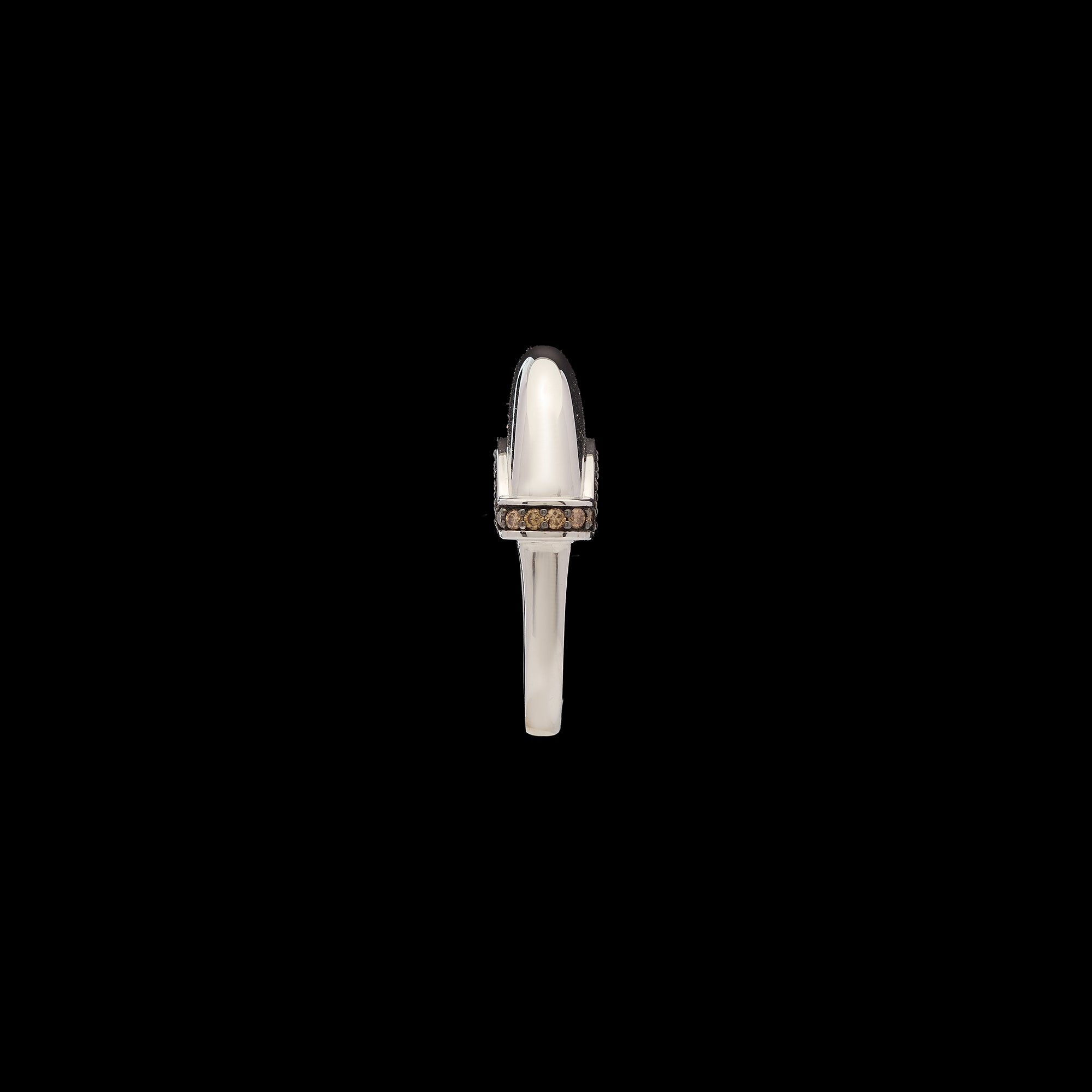 Luna Ring - Silver with Brown Diamond Detail