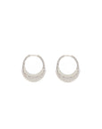 Luna Small Hoops - Silver with White Diamond Pave
