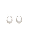 Luna Small Hoops - Silver with White Diamond Pave