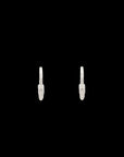 Luna Small Hoops - Silver with White Diamond Pave