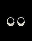 Luna Small Hoops - Silver  White with Diamond  Detail