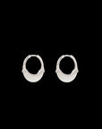 Luna Small Hoops - Silver  White with Diamond  Detail